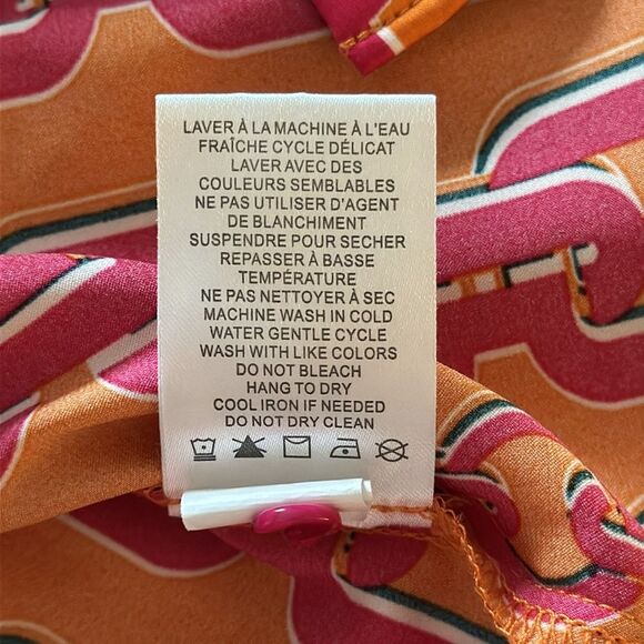 Maison d’Amelie Paris Women’s Retro Chains Silky Long Sleeve Button Up Blouse M - Picture 10 of 10